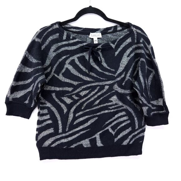 St John Sport Wool Blend Sweater Top Size Small Zebra Animal Print - Picture 1 of 11